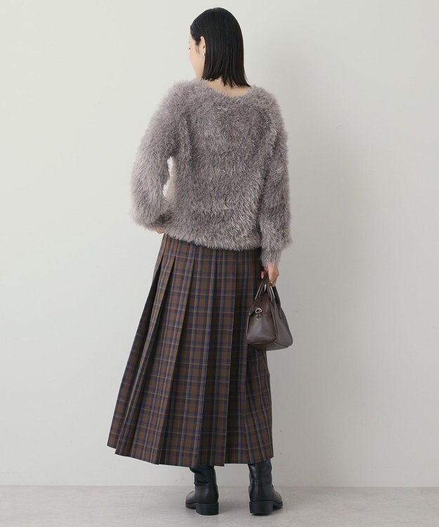 AMERICAN HOLIC Vネックシャギーニットプルオーバー Gray Beige