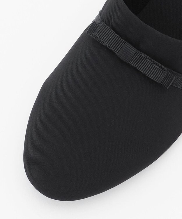 ANY SIS 【巾着ポーチ付き】リボンヒール スリッパ ブラック