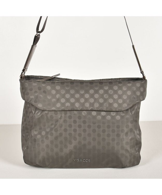 Y'SACCS PolkaDots口折れショルダー　Mサイズ グレー