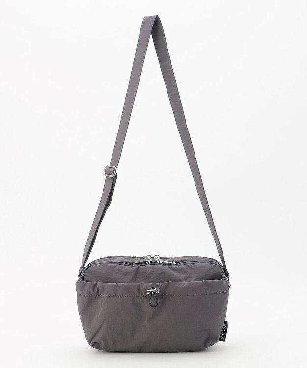 LA BAGAGERIE 【MONICA】クリンクルナイロン　ドロストショルダーバッグ グレー