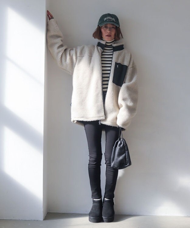 WEGO 【2025年秋冬新作アイテム/ユニセックス着用ITEM/SMLサイズ展開】ボアブルゾン ベージュ