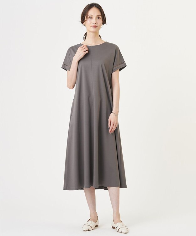 J.PRESS LADIES S コットンスムース ワンピース モカ系