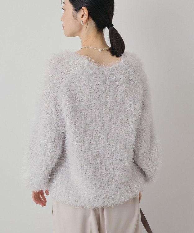 AMERICAN HOLIC Vネックシャギーニットプルオーバー Light Gray