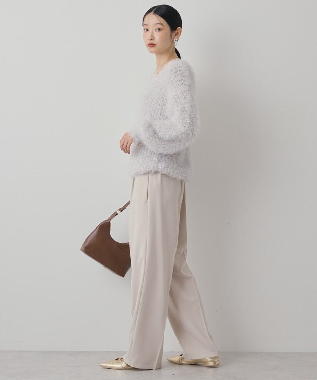 AMERICAN HOLIC Vネックシャギーニットプルオーバー Light Gray