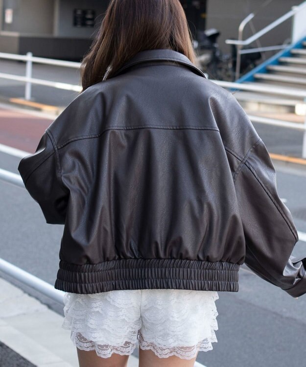 WEGO PUショートジャケット ブラウン