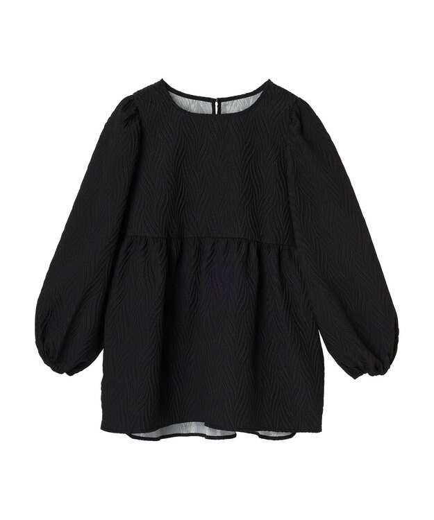 Green Parks ・ＥＬＥＮＣＡＲＥ　ＤＵＥ　フクレジャカードブラウス Black