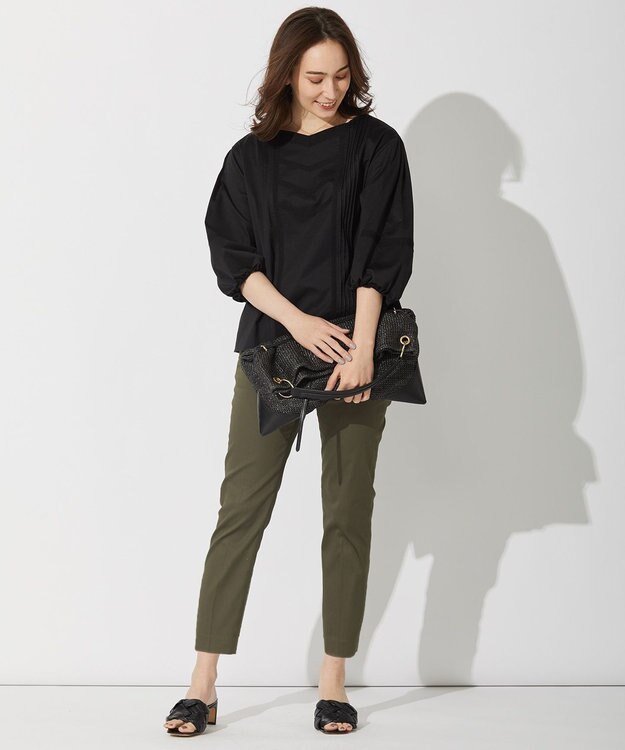 自由区 【接触冷感・撥水防汚加工】COOLMAX テーパードパンツ カーキ系