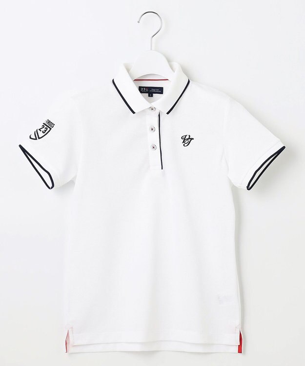 23区GOLF 【WOMEN】ピラミッドカノコ 半袖ポロシャツ ホワイト系