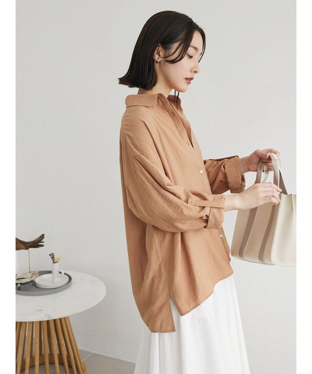 Green Parks ワッシャーシアーシャツ Beige