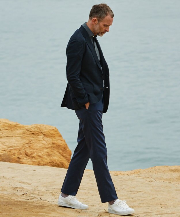 GOTAIRIKU ウエストアジャスター/折り目加工/吸汗速乾/洗える【ビジネス対応】クールマックスパンツ（24年モデル） ネイビー系