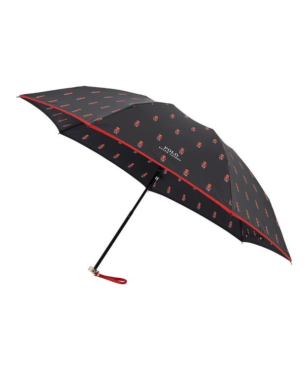 MOONBAT POLO RALPH LAUREN 折りたたみ傘 FLAG BEAR ツイル ブラック