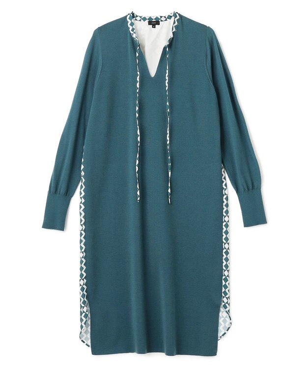 JOSEPH ダイヤゴナルプリント×ニット　ドレス Dark Teal