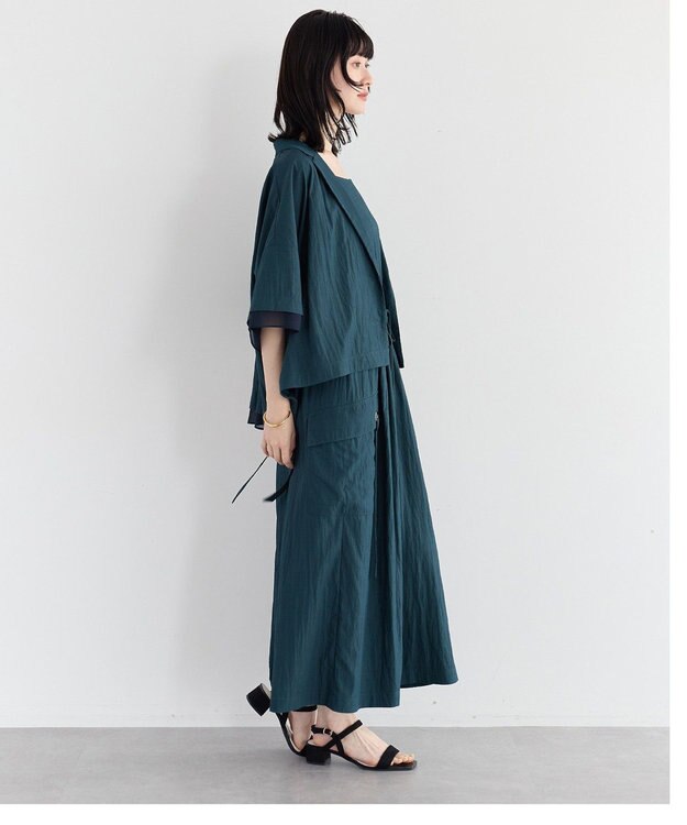 YECCA VECCA 【UVカット/遮熱/接触冷感】COOL袖シアージャケット Blue Green