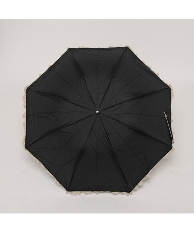 UNBILLION カシュネ cachenez / 【晴雨兼用】【日傘】UV カット率99％以上 PUバイカラーフリルトップレス折りたたみ傘 ブラック