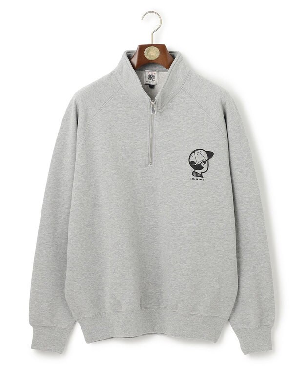 J.PRESS MEN 【AaronChang】【UNISEX】ワンポイントハーフジップ スウェットシャツ ライトグレー系