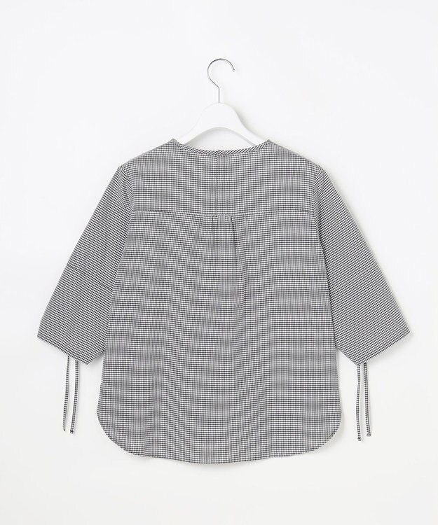 J.PRESS LADIES L 【一枚で着映え】アセVisギンガム ギンガム ブラウス ブラックチェック系