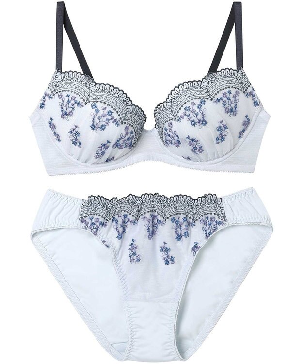 AMPHI ブラジャー ショーツセット 自然なまる胸メイク 【ブラ＆ショーツセット】 上下セット ブラ BCC232 アンフィ／ワコール ブルー