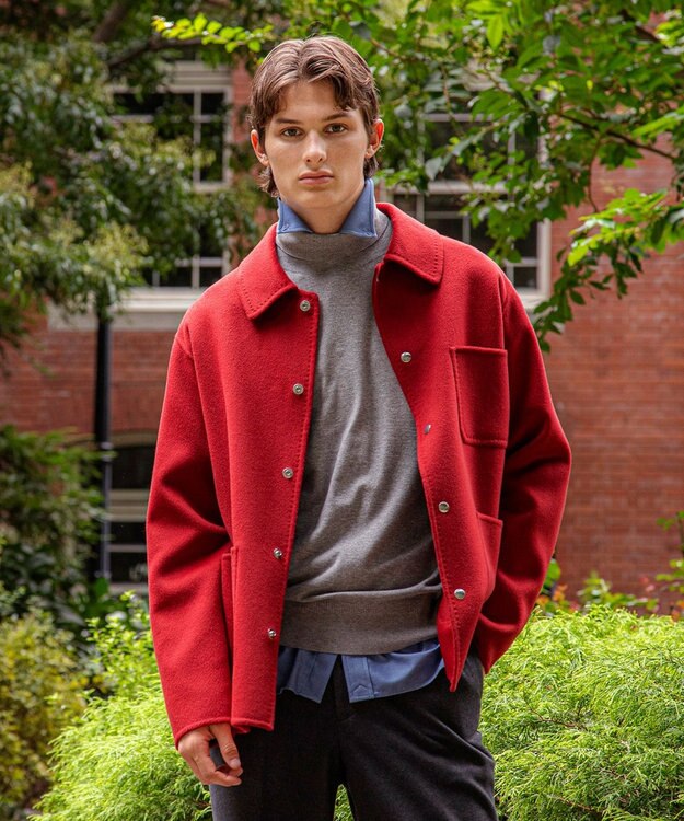 J.PRESS MEN 【WEB限定カラー有】カシミアWフェイス 3パッチ カバーオール 【WEB限定】ワイン系