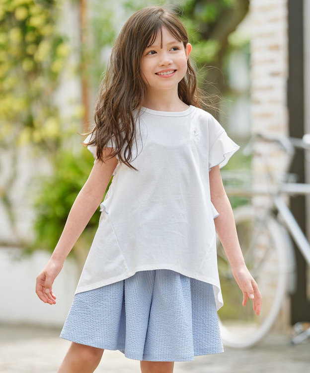 組曲 KIDS 【150-160㎝】バックフリル チュニック オフホワイト