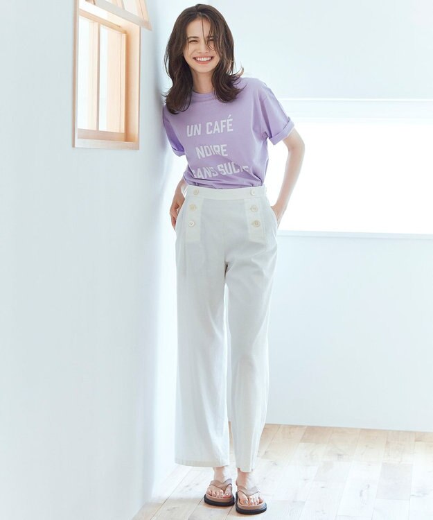 23区 【SLOW/洗える】ロゴ Tシャツ ライラック系