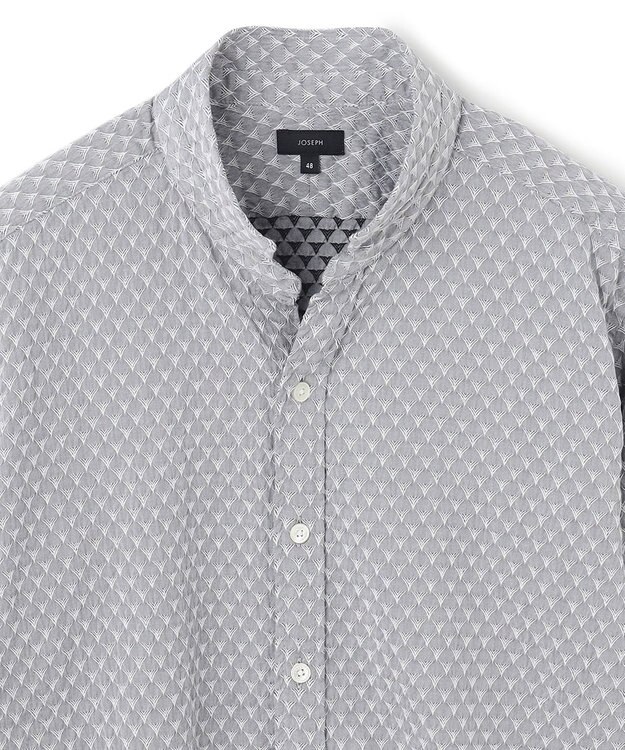 JOSEPH HOMME トライジャガードストレッチ　ウィングカラーシャツ ライトグレー系