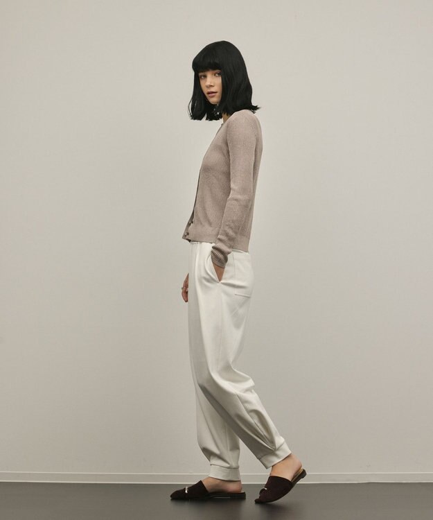 GRACE CONTINENTAL ハイゲージラメニットカーディガン グレー