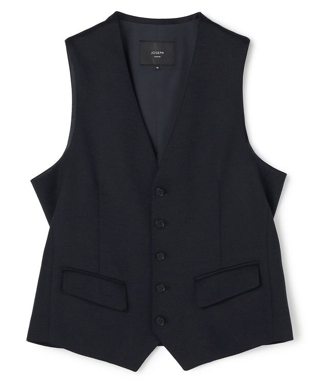 JOSEPH HOMME 新素材【ストレッチ/セットアップ対応】シルキーウールジャージー ジレ ネイビー系