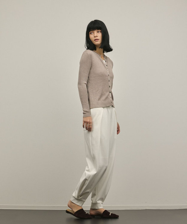 GRACE CONTINENTAL ハイゲージラメニットカーディガン グレー