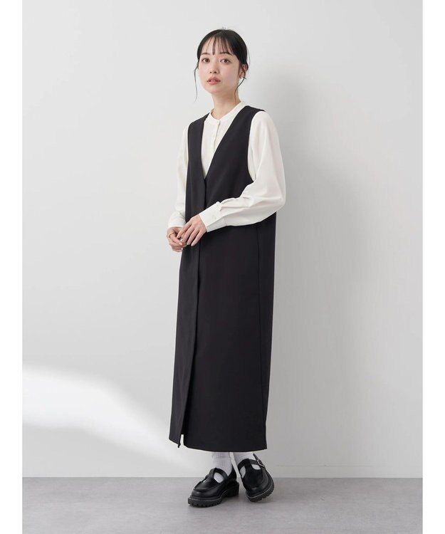 earth music&ecology バンドカラーブラウス Off White