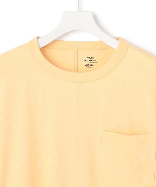 J.PRESS YORK STREET 【UNISEX】ポケット付き ロングスリーブTシャツ ライトイエロー系