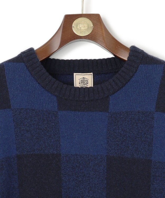 J.PRESS MEN 【Cash Lamb’s Wool】クレイジーパターンニット / クルー ネイビー系7