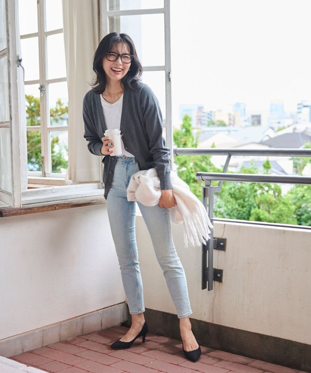 WEGO 【WEB限定/2025年秋冬新作//洗濯OK/毛玉レス/MLXLサイズ展開/オフィス/カジュアル】ベーシックニットカーディガン ダークグレー