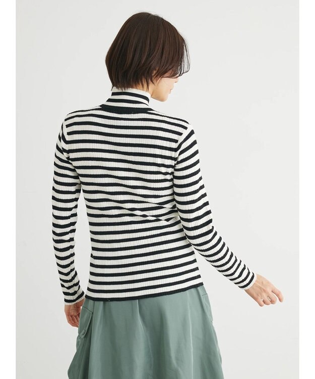 Green Parks ボーダーアソートモックネックニットプルオーバー A