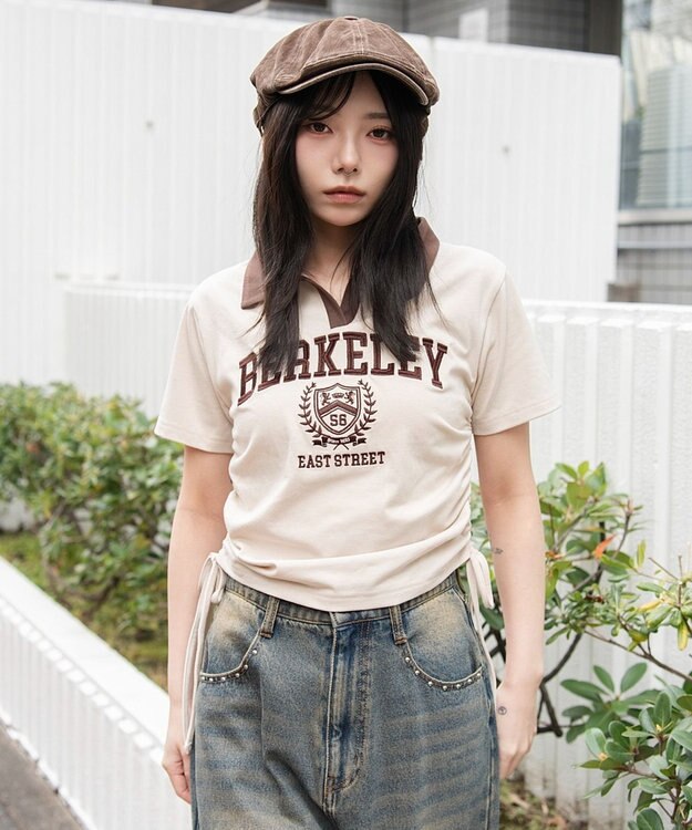 WEGO スキッパーサイドドロストT ブラウン
