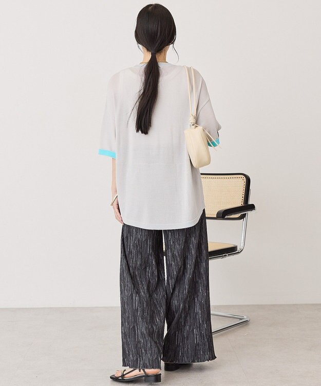 AMERICAN HOLIC 配色コクーンシルエットニット Light Gray
