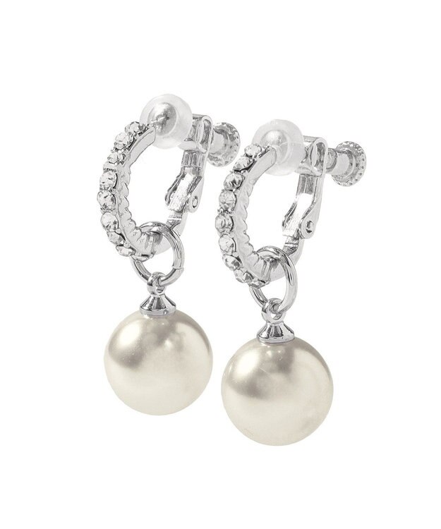 Maison de FLEUR ２Ｗａｙパールビジューイヤリング Silver