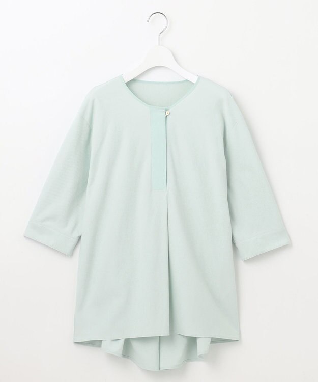 自由区 L 【カタログ掲載・洗える】リヨセルコットンツイル ブラウス ライトアクア