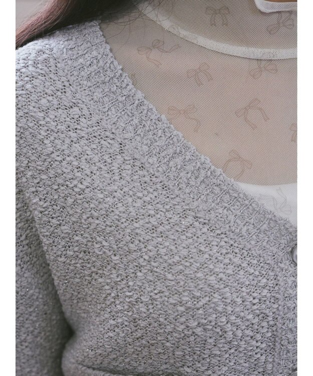 earth music&ecology ポコポコヤーンショートカーディガン Light Gray