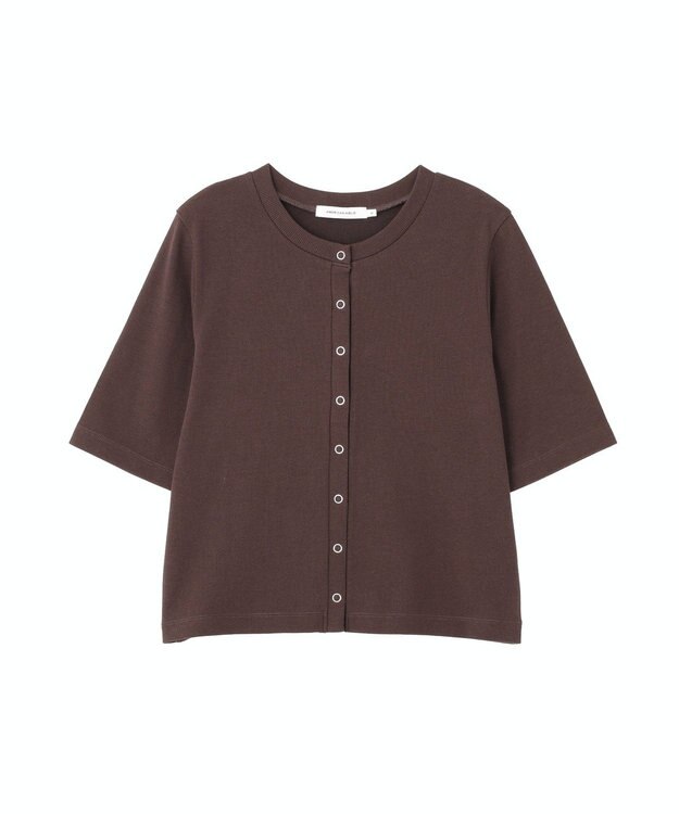 AMERICAN HOLIC 【マルチ機能】リブ半袖カーディガン Brown