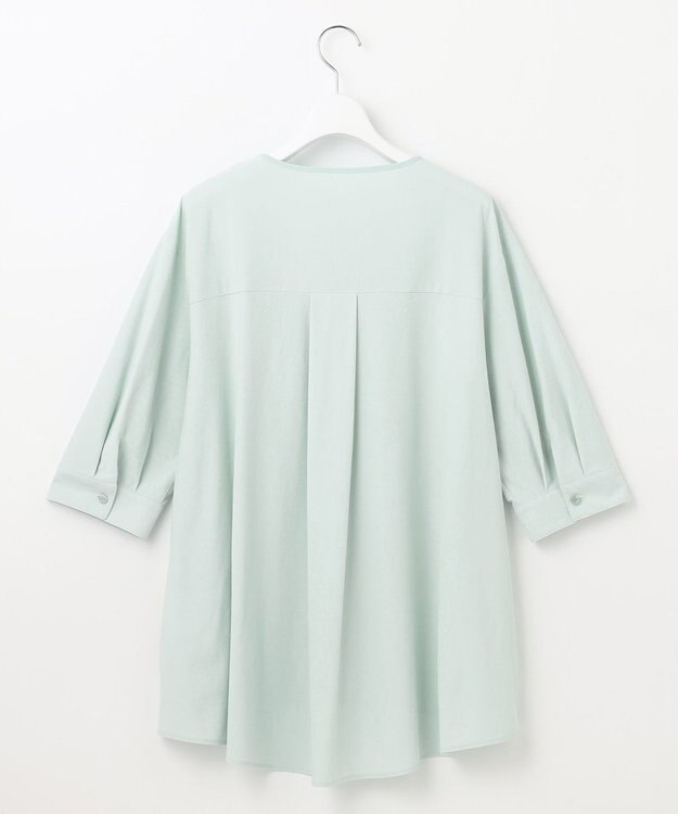 自由区 L 【カタログ掲載・洗える】リヨセルコットンツイル ブラウス ライトアクア