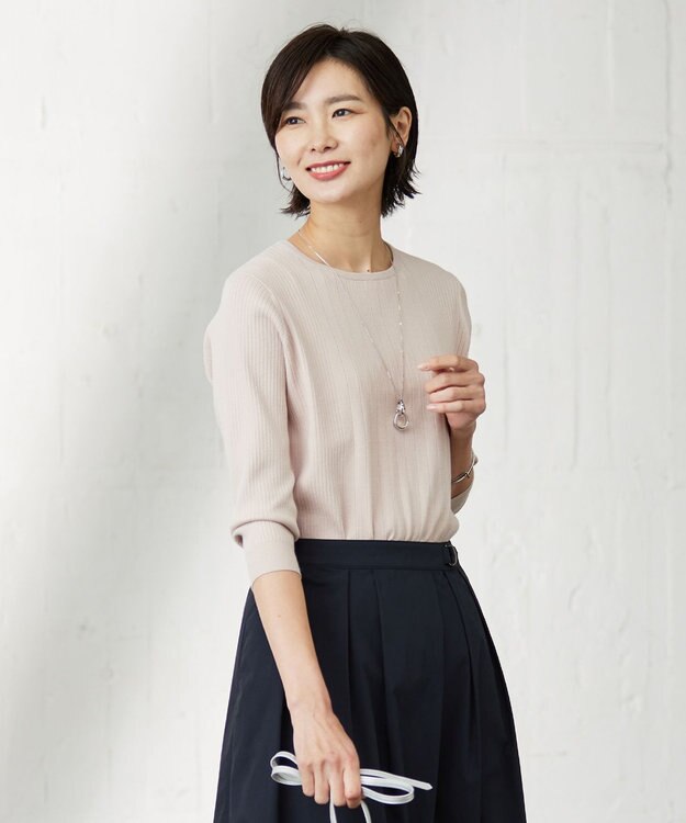 J.PRESS LADIES 【洗える】 PRINCESS クルーネック ニット ピンク系