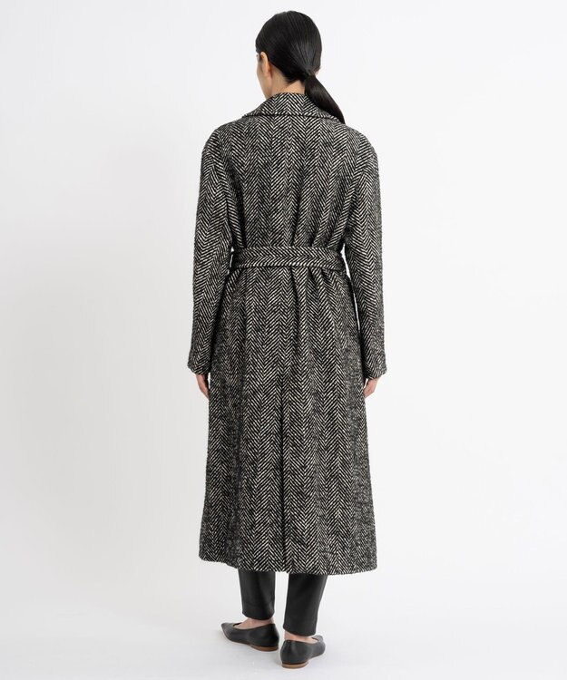 23区 L 【エステータ】ヘリンボーンツイード ガウンコート ブラック系1