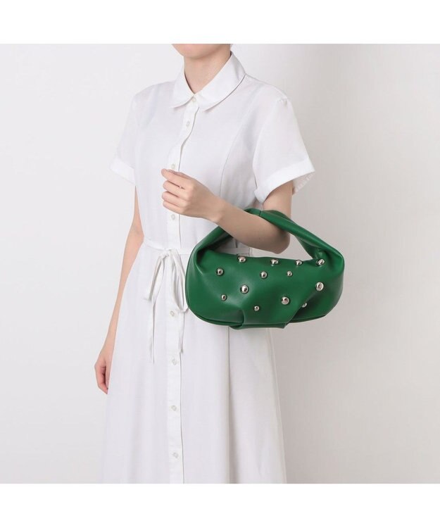 UNBILLION カシュカシュ cachecache / スタッズワンハンドルバッグ グリーン
