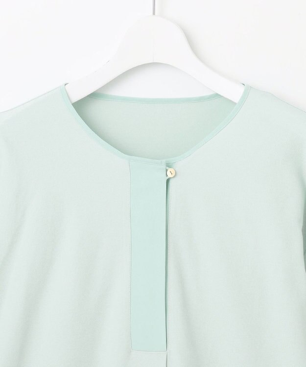 自由区 L 【カタログ掲載・洗える】リヨセルコットンツイル ブラウス ライトアクア