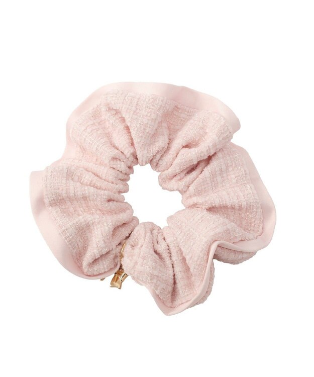 Maison de FLEUR ツイードリボンシュシュ Pink