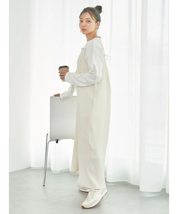 earth music&ecology なみなみ柄キャミワンピース Ivory