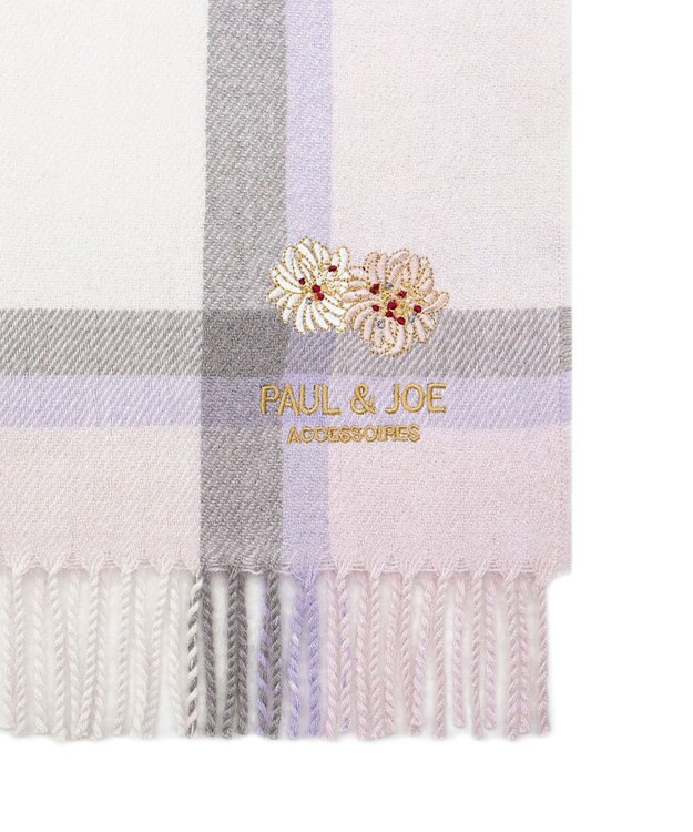 MOONBAT 【FUDGE11月号掲載】PAUL & JOE ACCESSOIRES クリザンテーム刺繍ムースタッチマフラー（パッケージ入り） ピンク