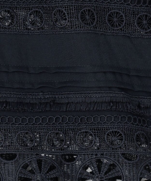GRACE CONTINENTAL レースパッチブラウス ネイビー