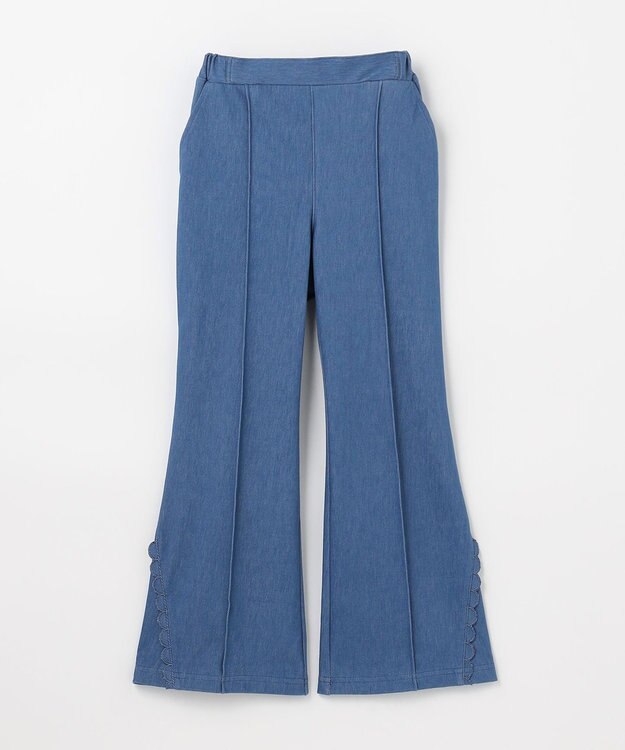 組曲 KIDS 【150-160㎝】フレア デニムパンツ サックスブルー