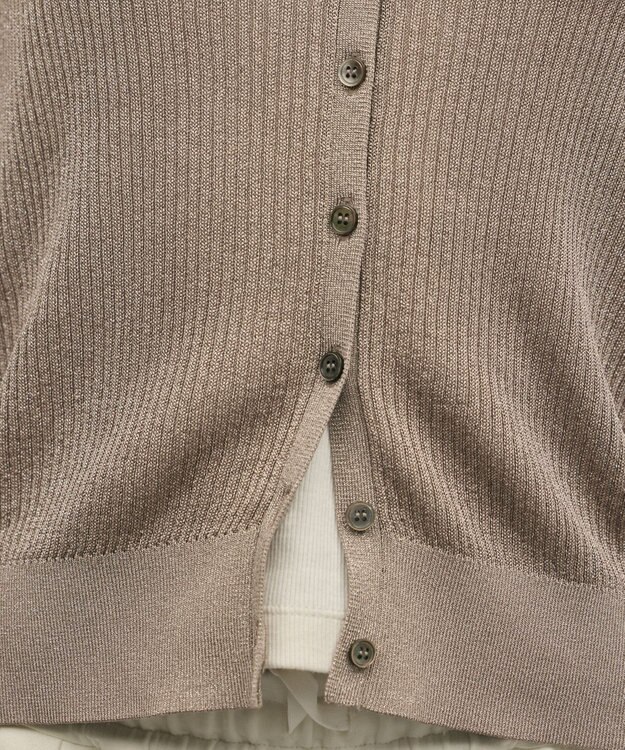 GRACE CONTINENTAL ハイゲージラメニットカーディガン グレー